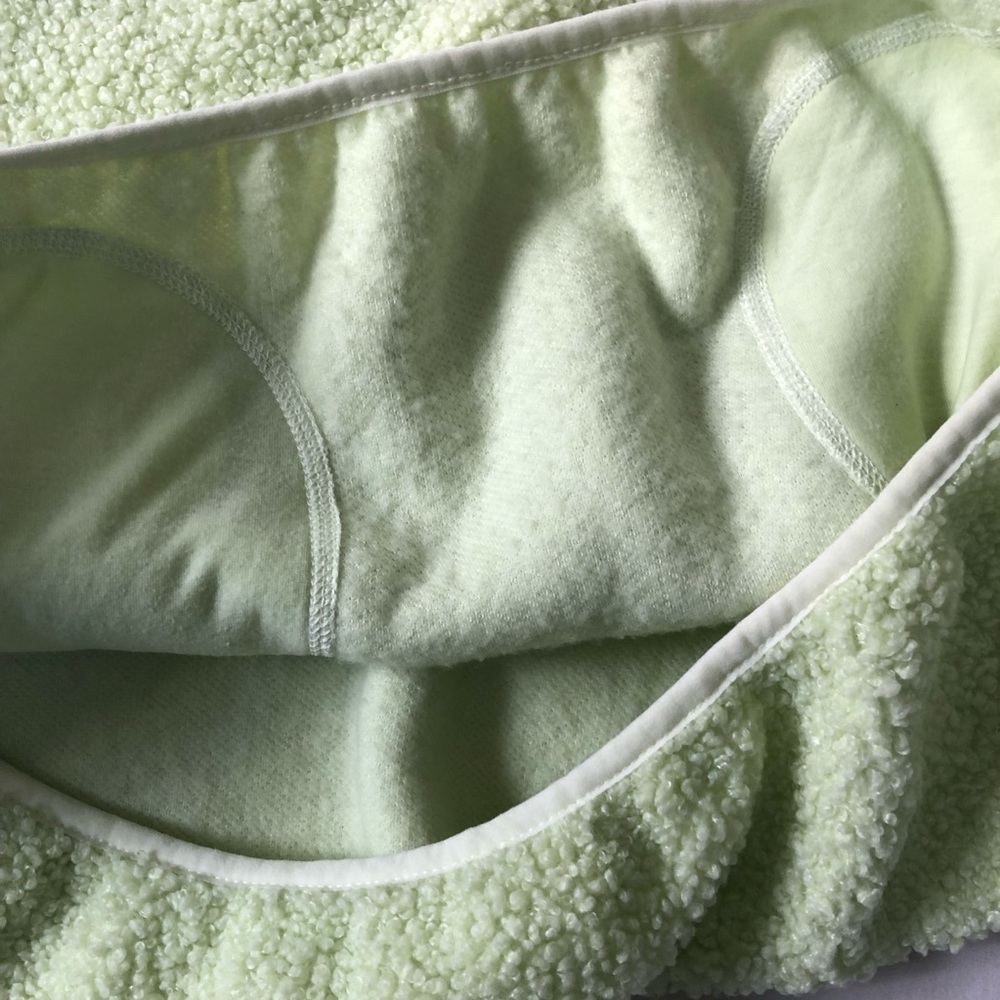 Old Navy Lime Green Cropped Sherpa Quarter-Zip Size Small - Picture 6 of 10